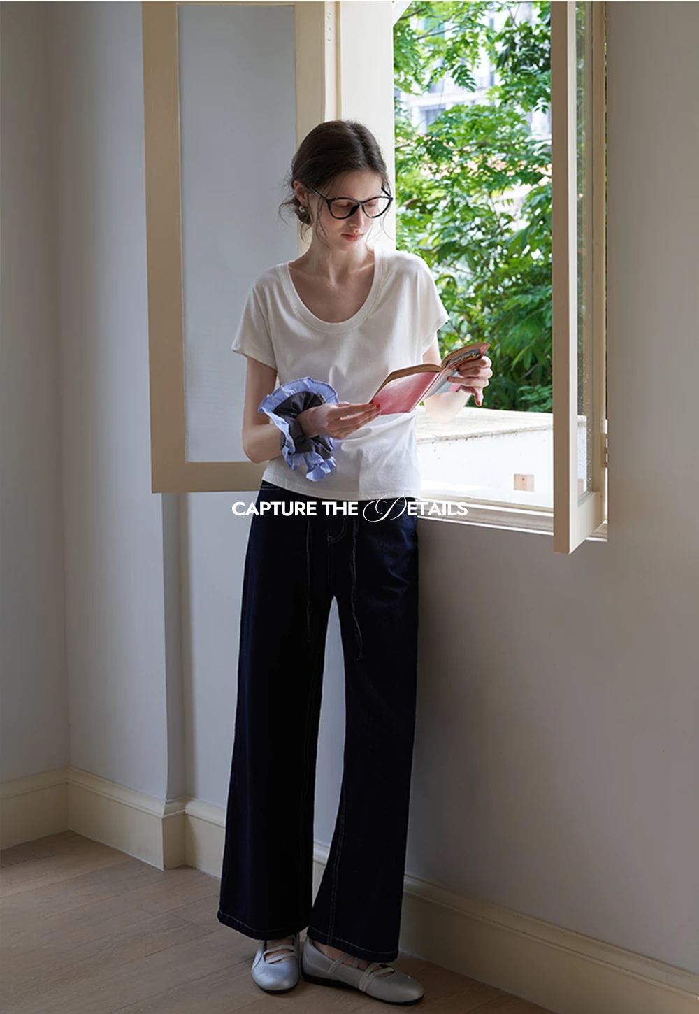 Women’s Side-Ruched Cap-Sleeve Tee