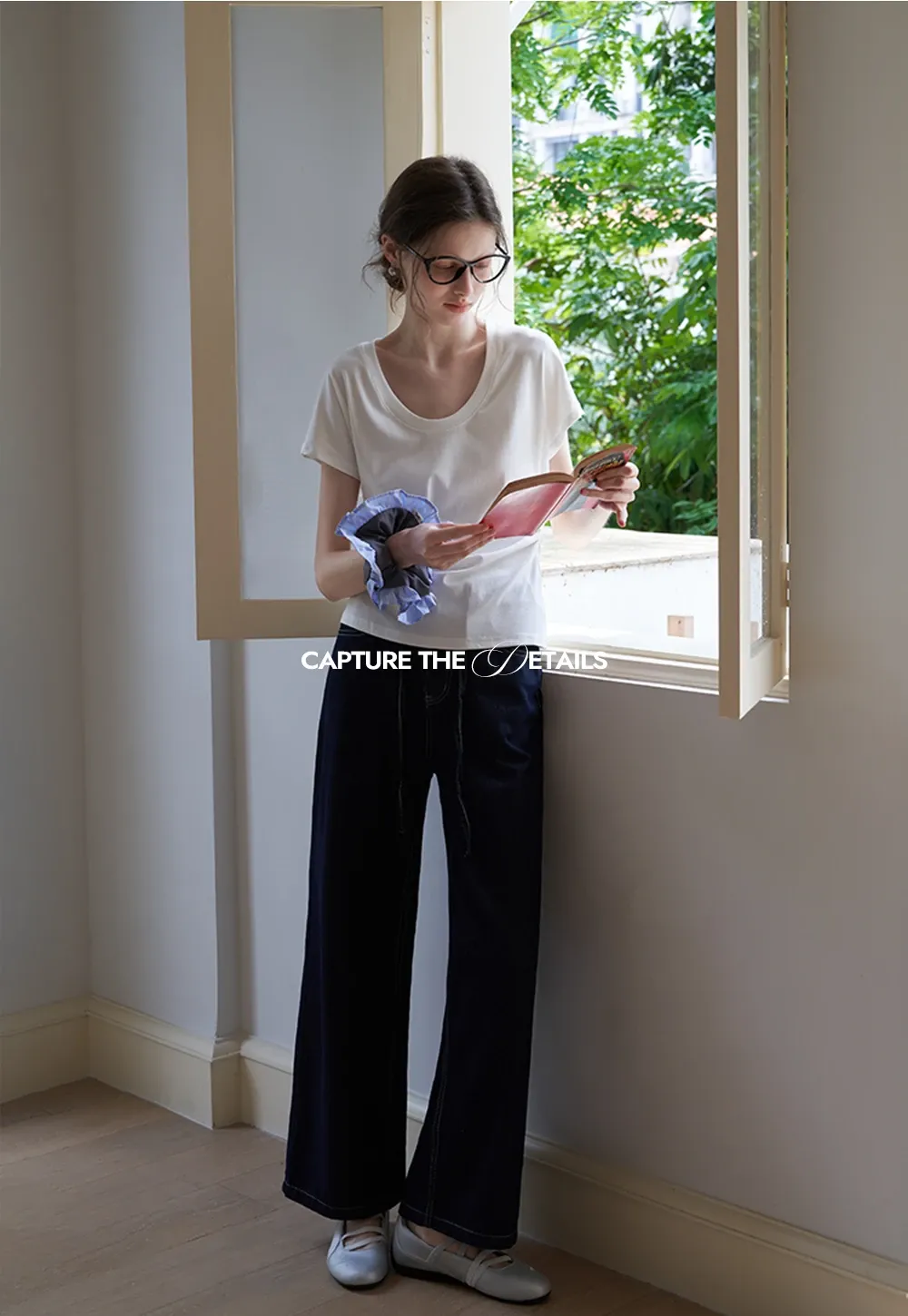 Women’s Side-Ruched Cap-Sleeve Tee