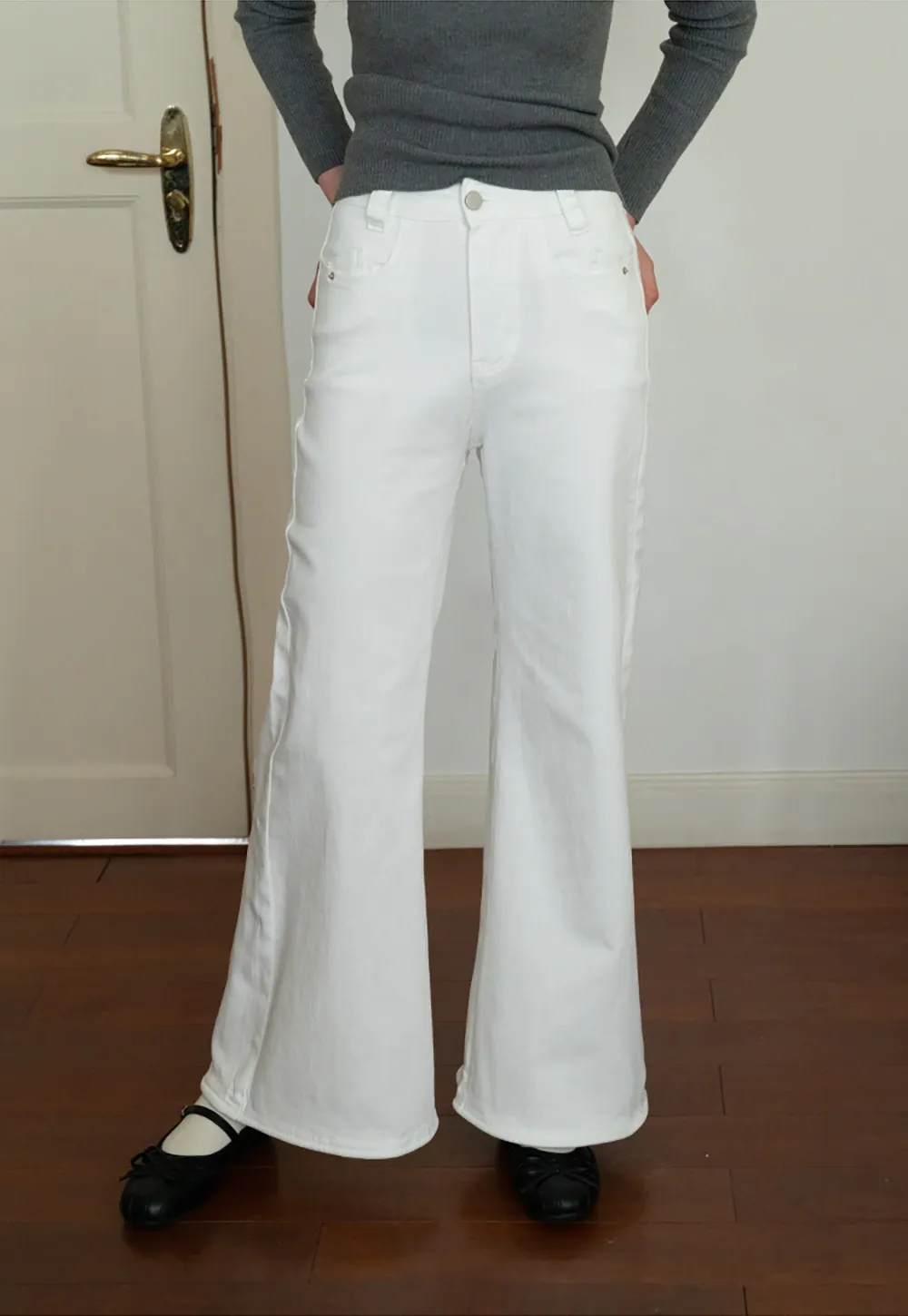 Bootcut White Jeans for Women