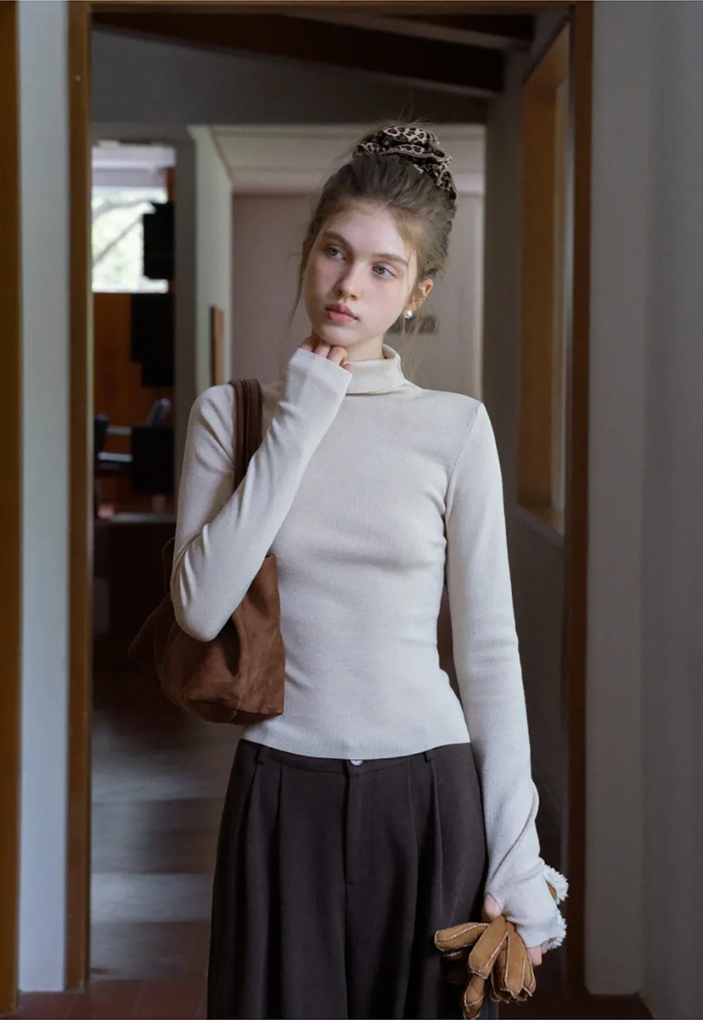 Women’s Slim Fit Knit Turtleneck Top