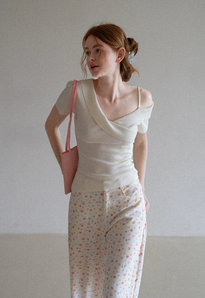Women’s Pastel Floral Wide-Leg Pants