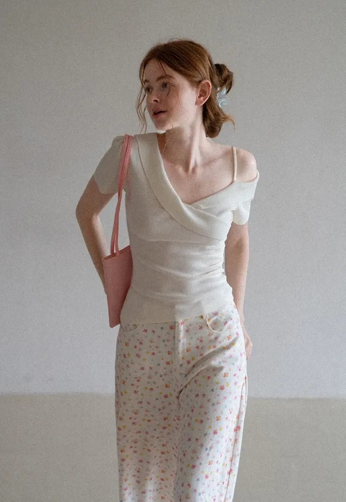 Women’s Pastel Floral Wide-Leg Pants