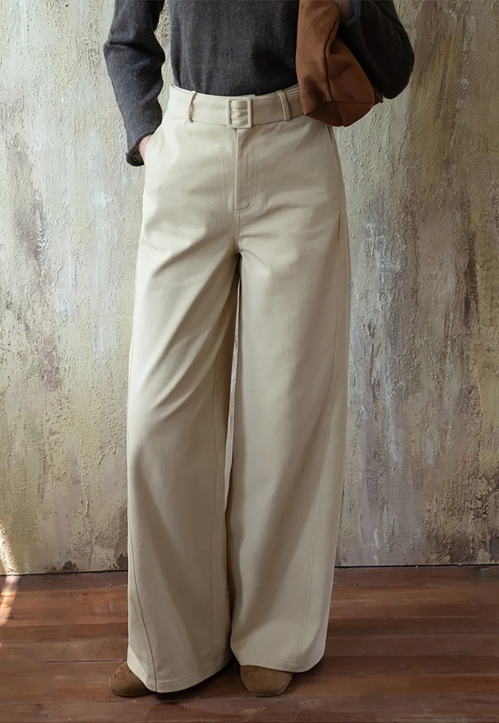 Belted Wide-Leg Trousers