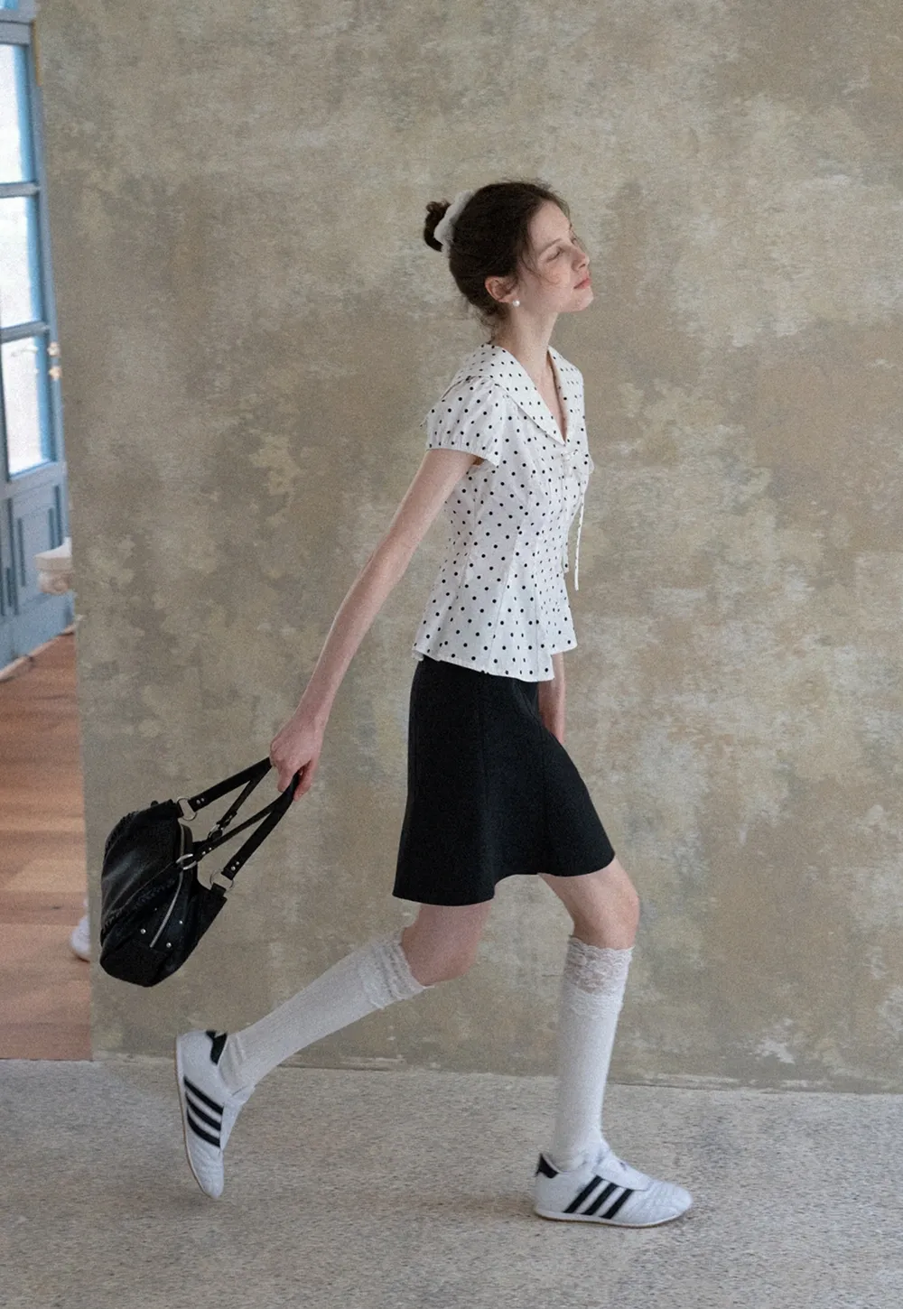 Women's Polka Dot Peplum Blouse