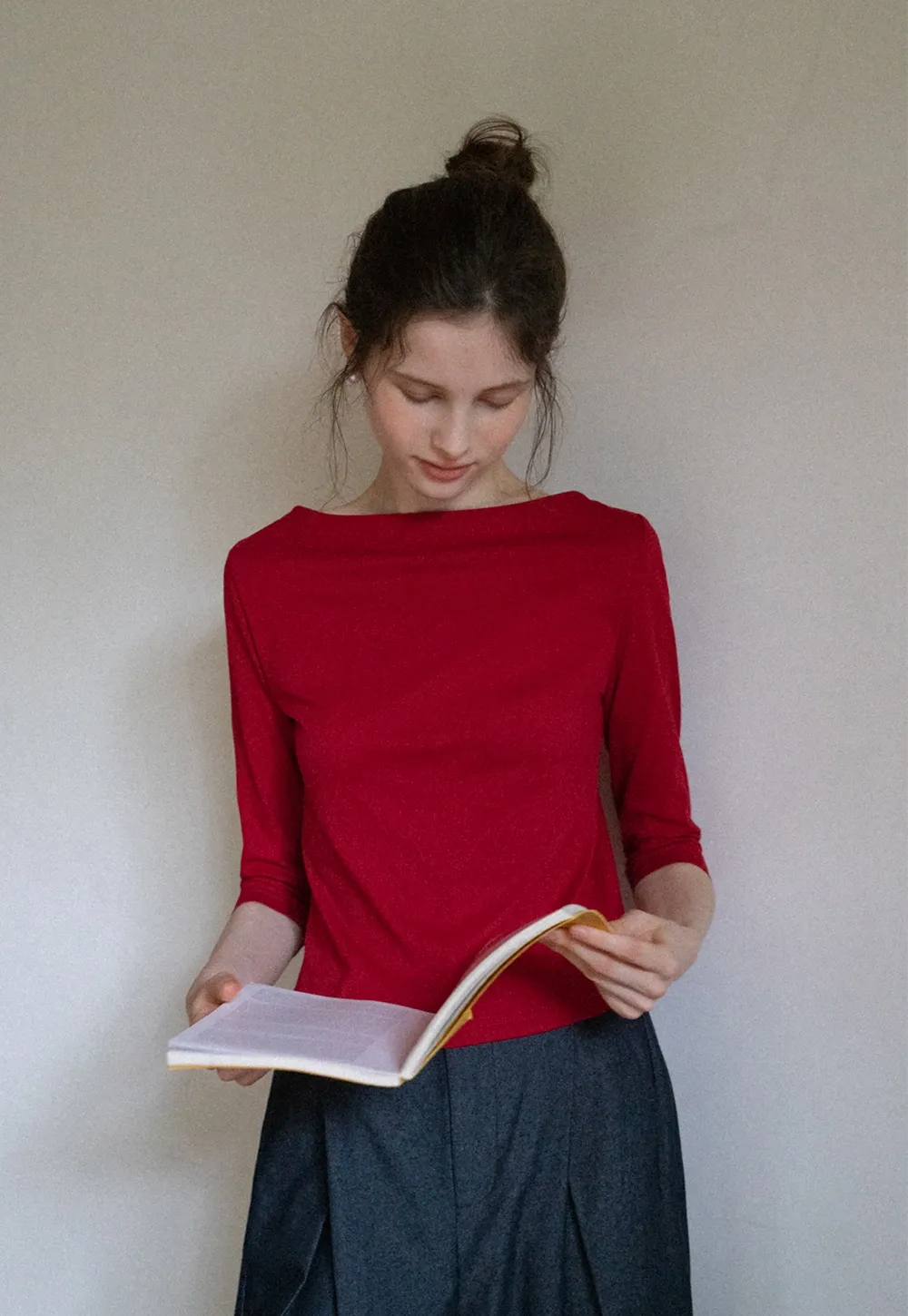 Women's Boat Neck 3/4 Sleeve Top