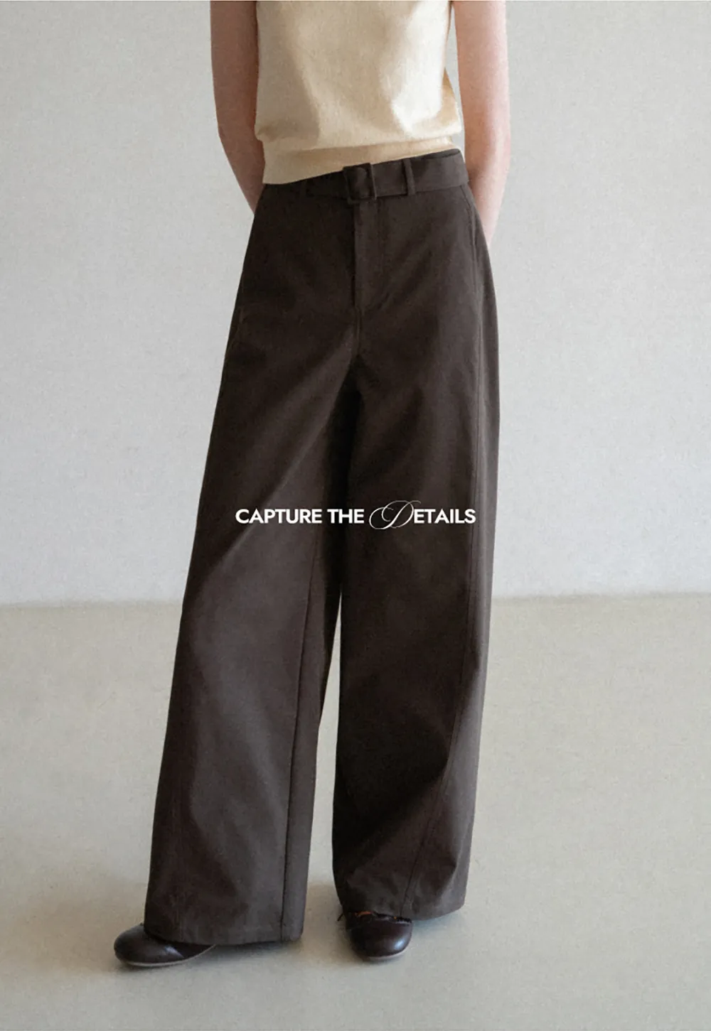 Wide Leg Casual Pants with Belted Waist
