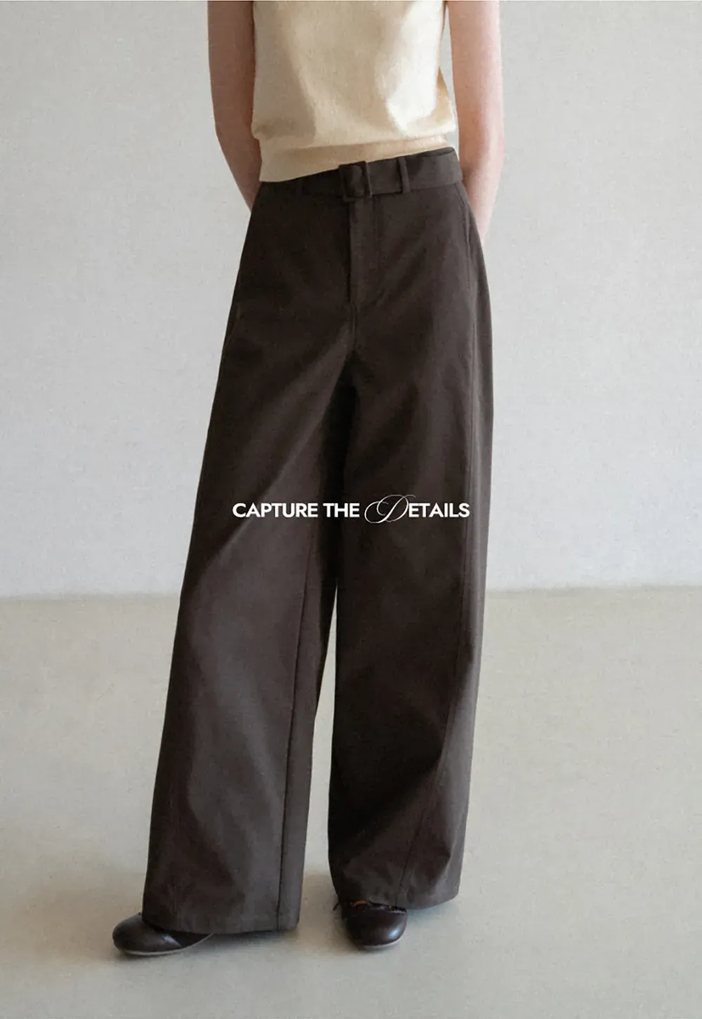Wide Leg Casual Pants with Belted Waist