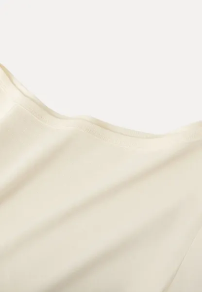 Asymmetrical long sleeve off shoulder top