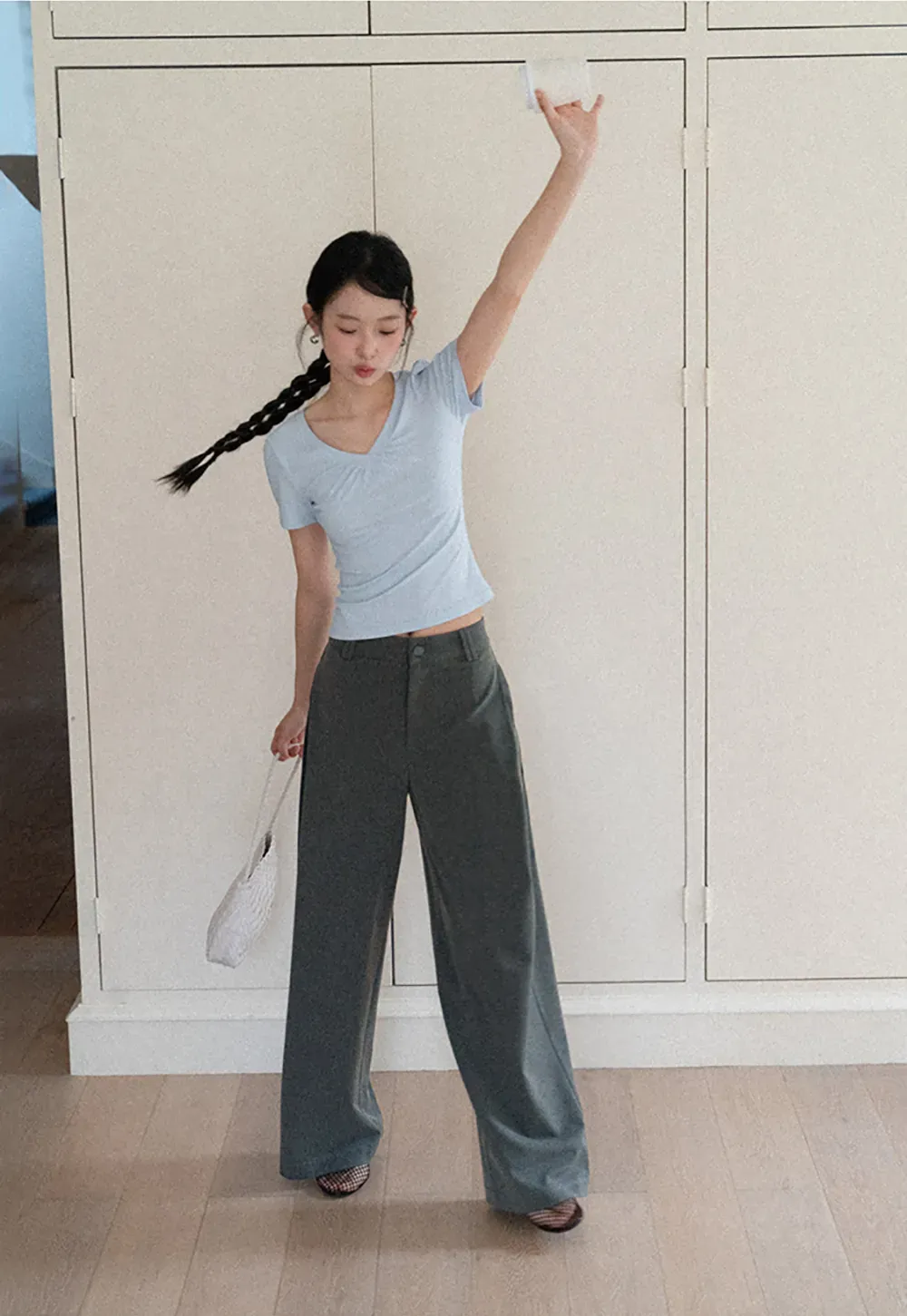 Wide Leg High Waist Casual Pants