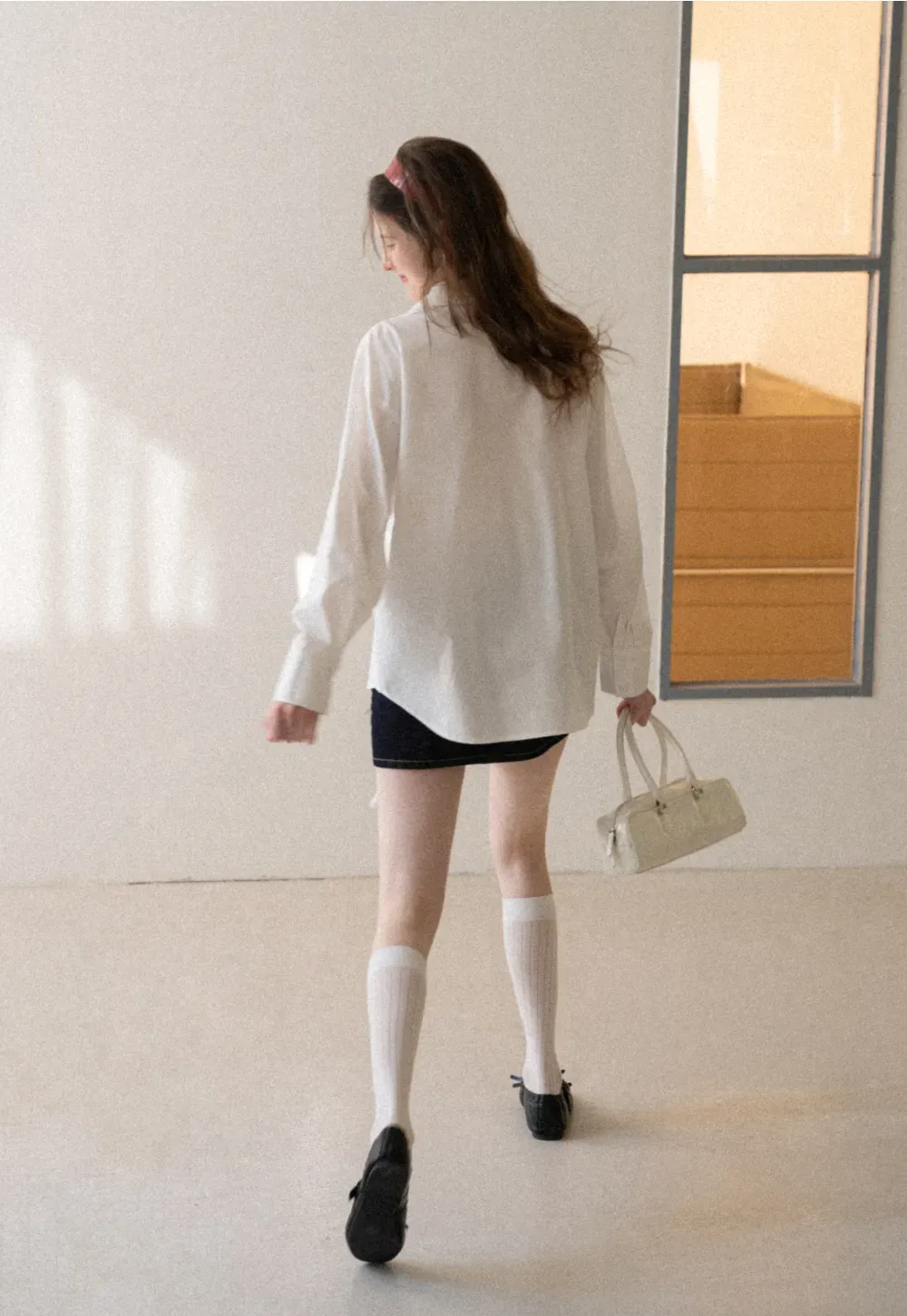 Long sleeve shirt with front tie detail