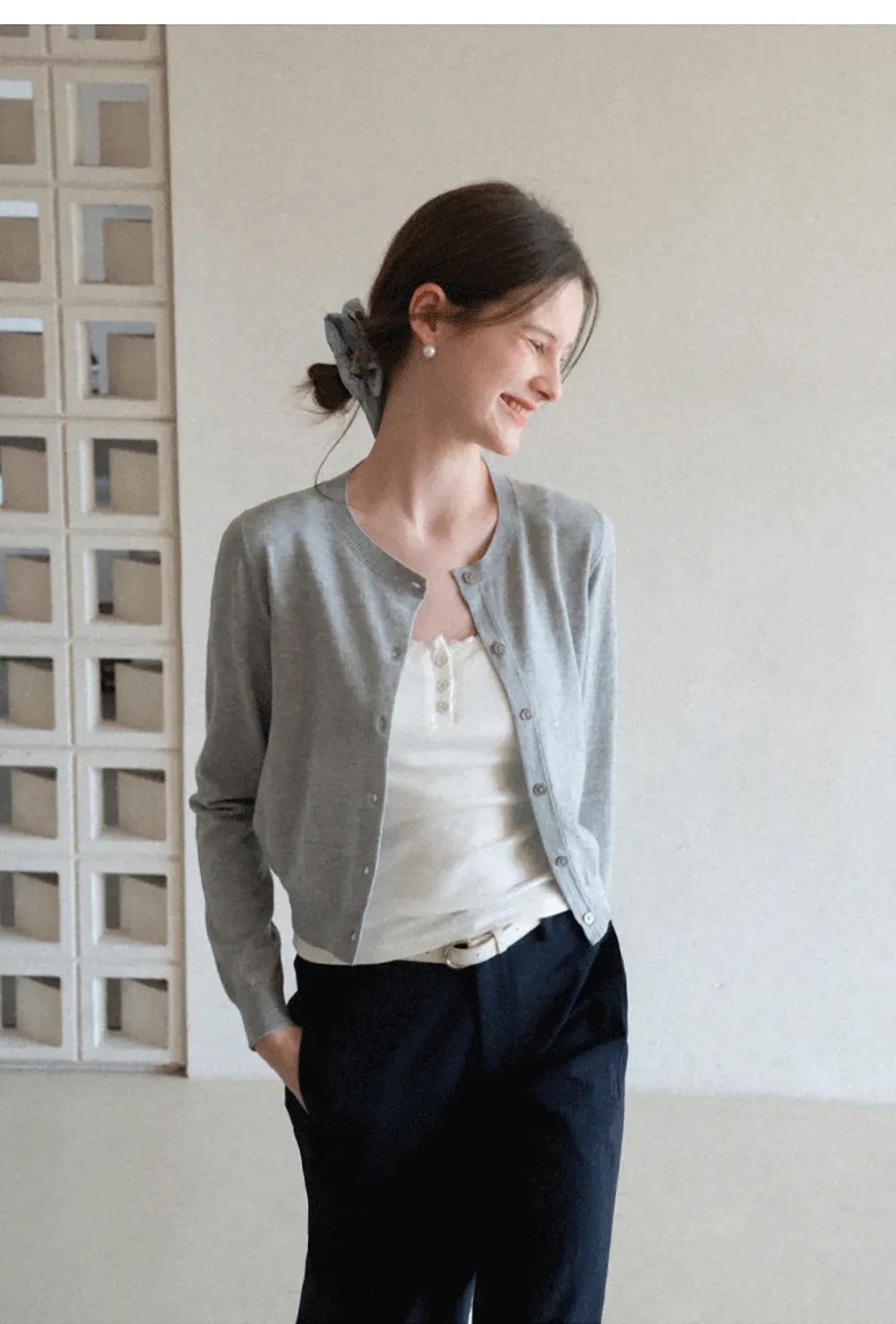 Lightweight Knit Cardigan with Button Front