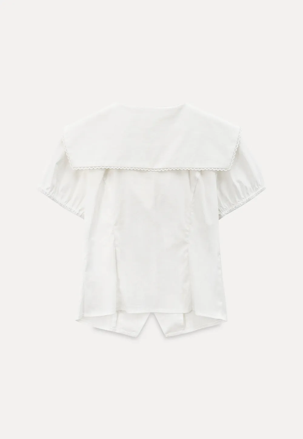 Short Sleeve Shirt with Collar and Bow Detail