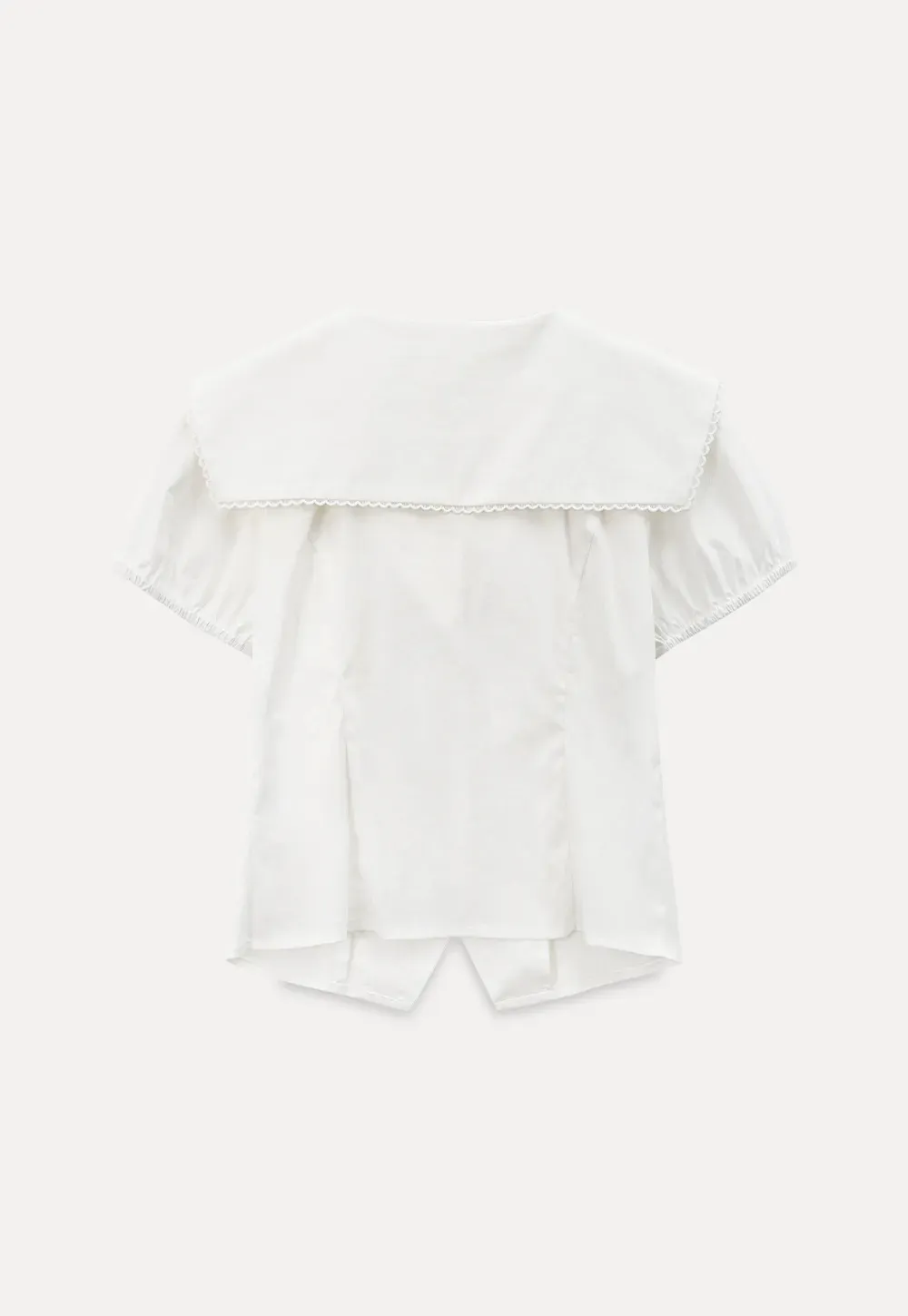 Short Sleeve Shirt with Collar and Bow Detail