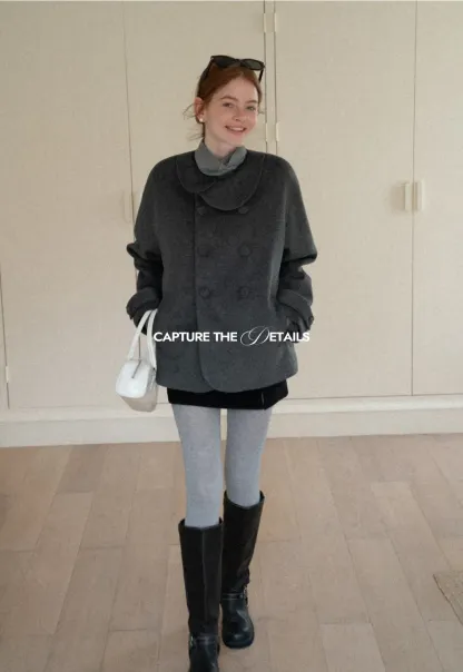 Elegant Wool Jacket for Women Simple Design Warm Coat