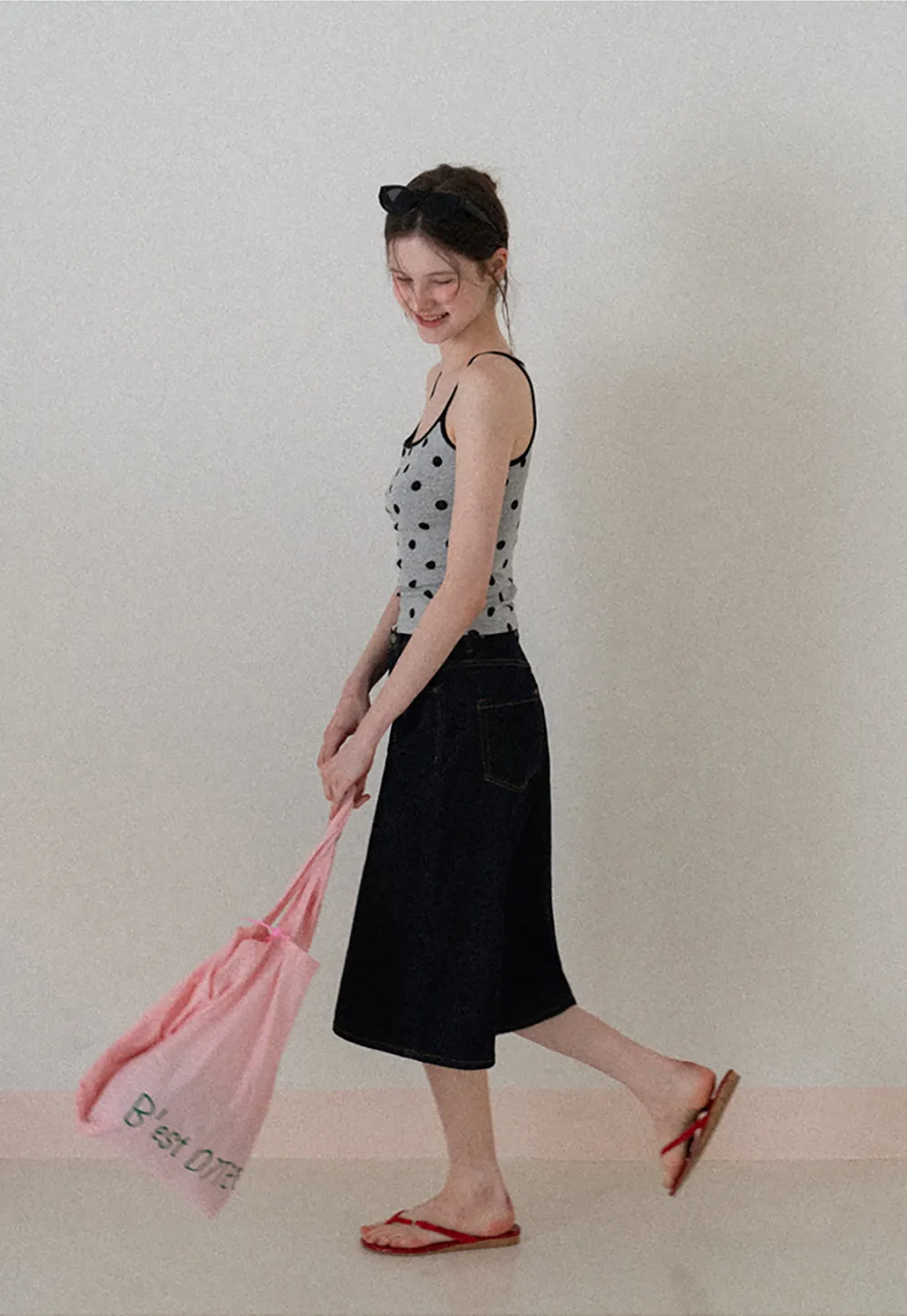 Polka Dot Tank Top with Thin Straps