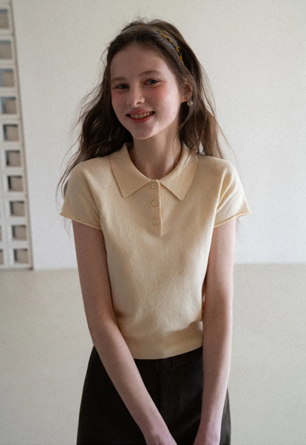 Short Sleeve Knit Polo Shirt