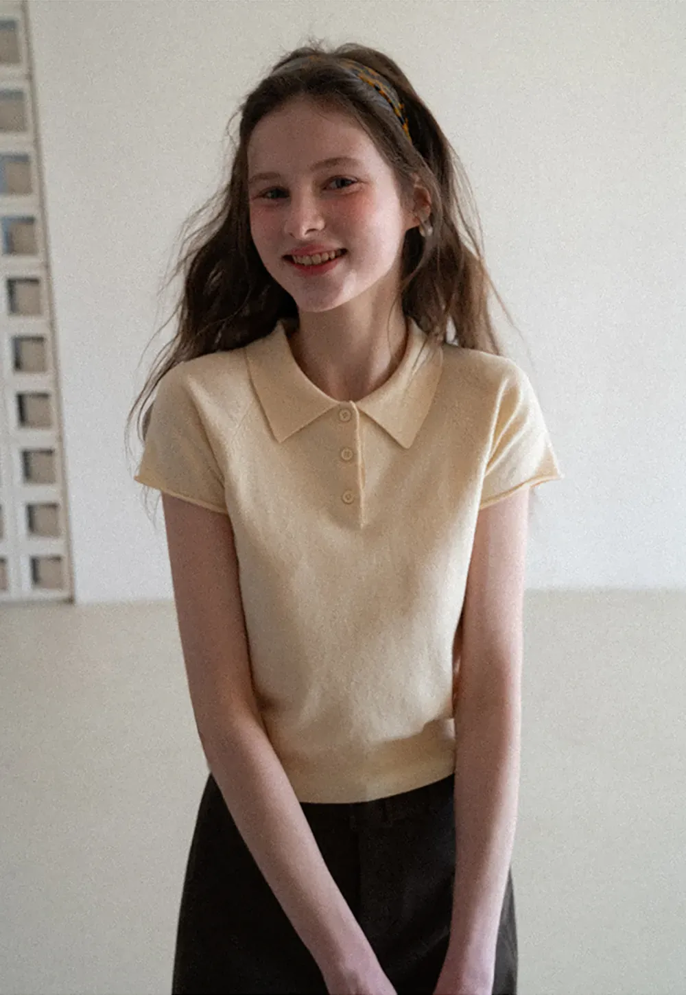 Short Sleeve Knit Polo Shirt