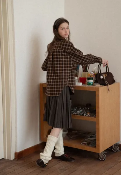 Classic Pleated Skirt in Dark Gray