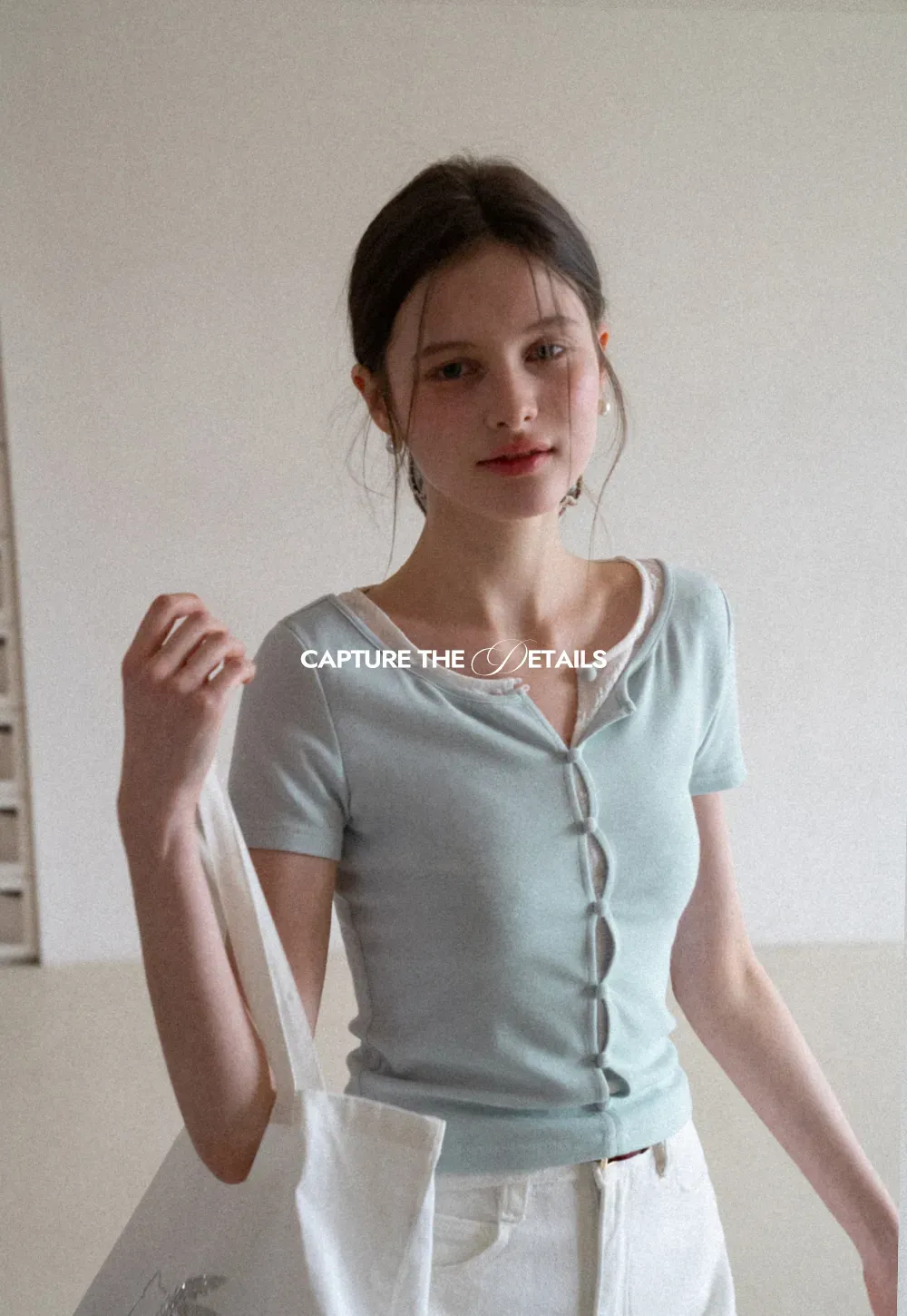 Short Sleeve T Shirt with Lace Trim