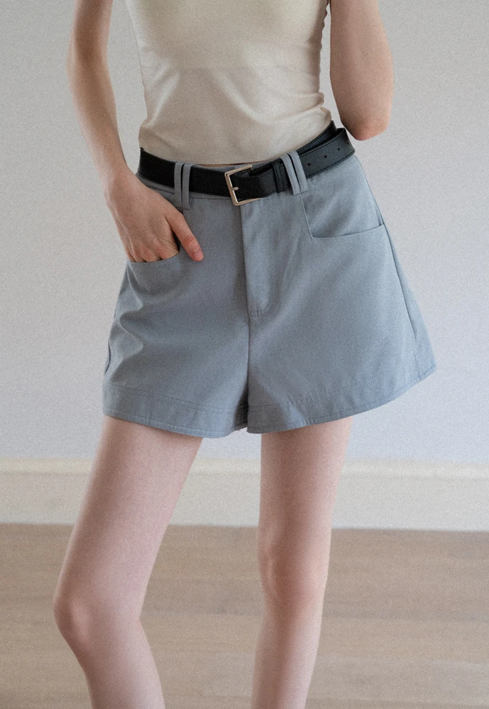 Women's High-Waisted Belted Shorts