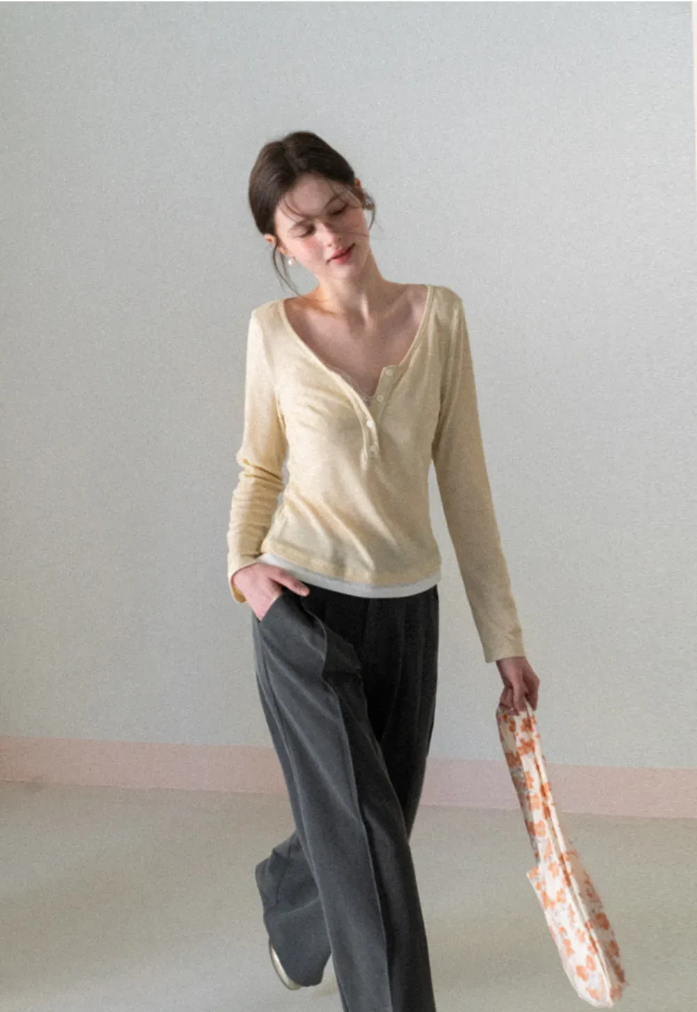 Wide Leg Casual Pants with Front Pleats