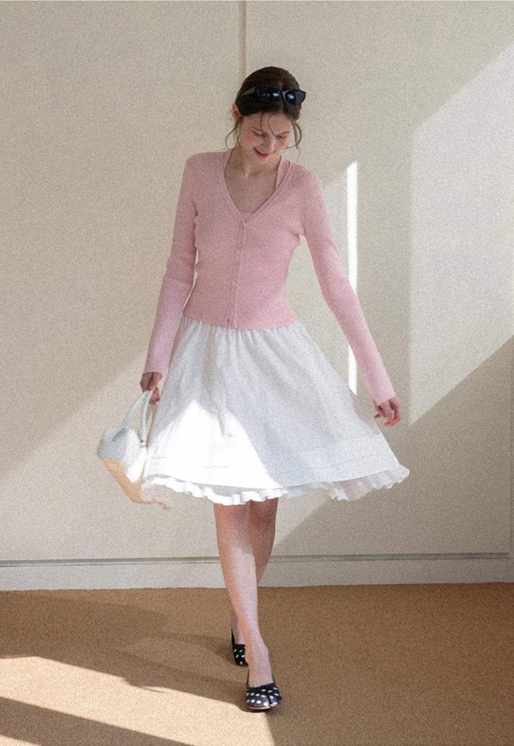 Elegant Flared Skirt with Lace Trim