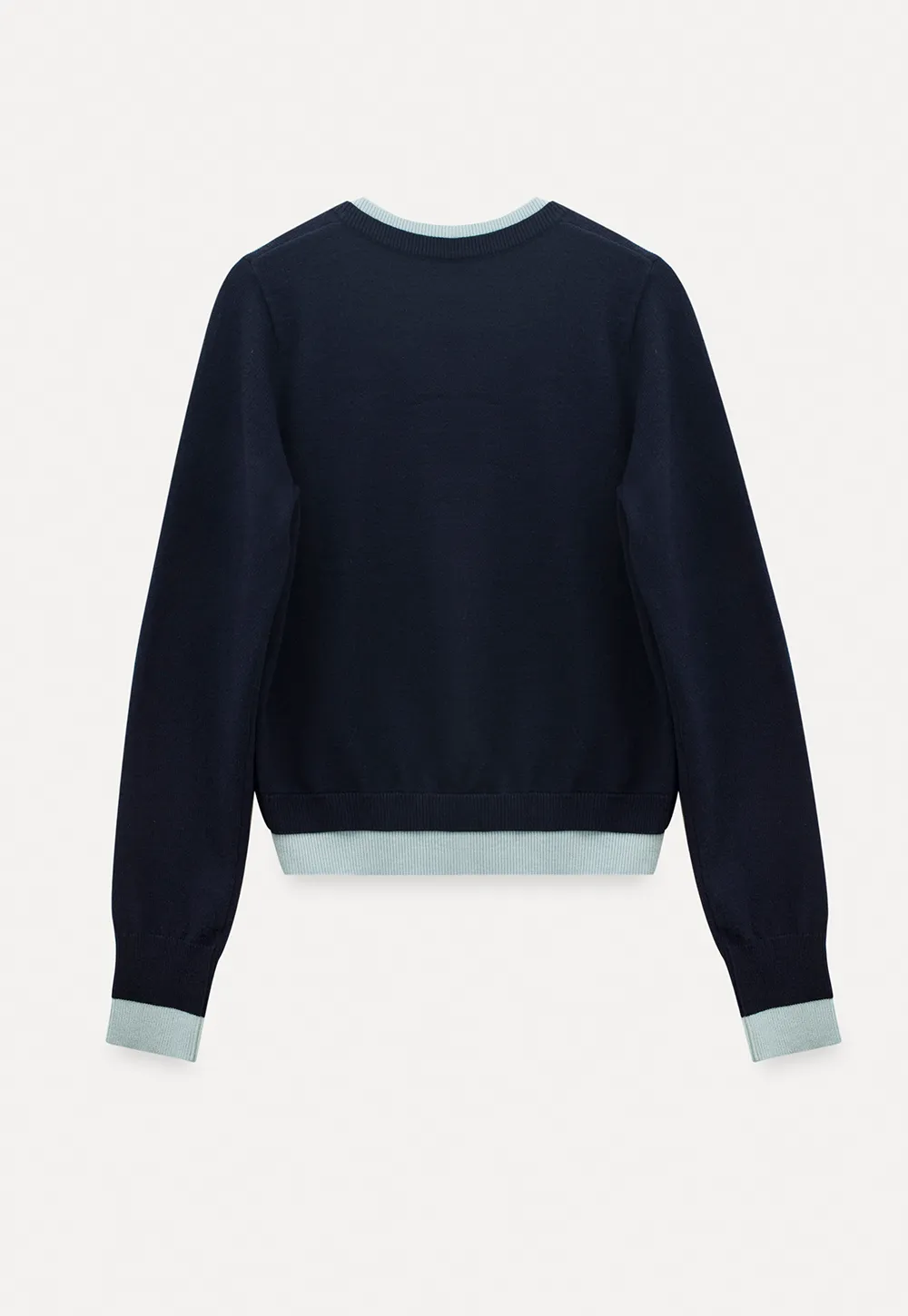 Elegant Round Neck Knit Sweater with Button Detail