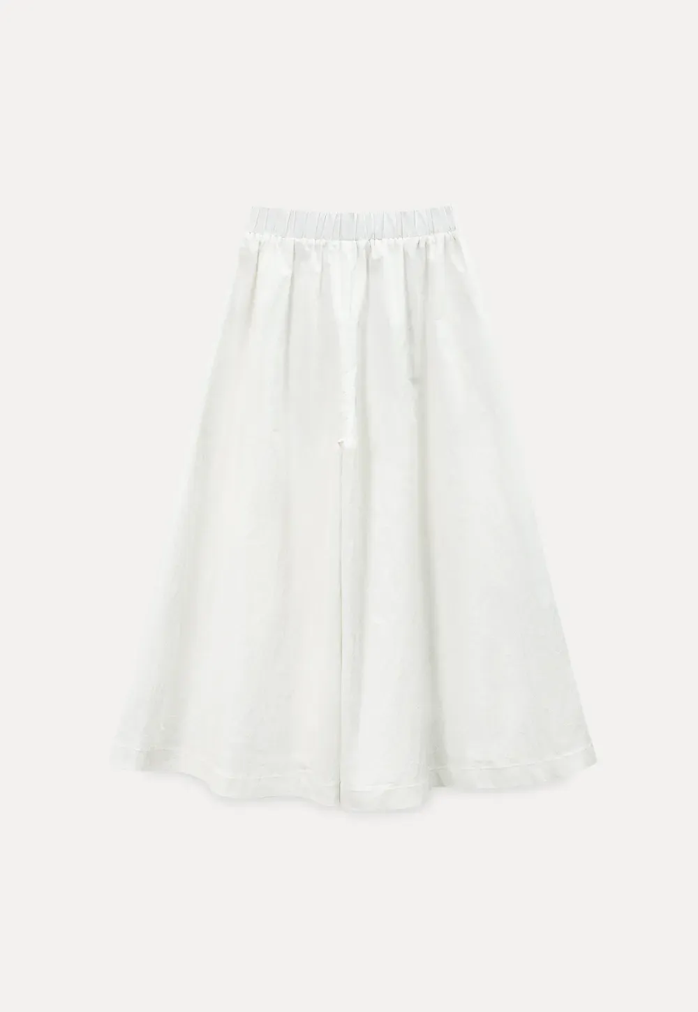 Wide Leg Cropped Casual Pants with Elastic Waist