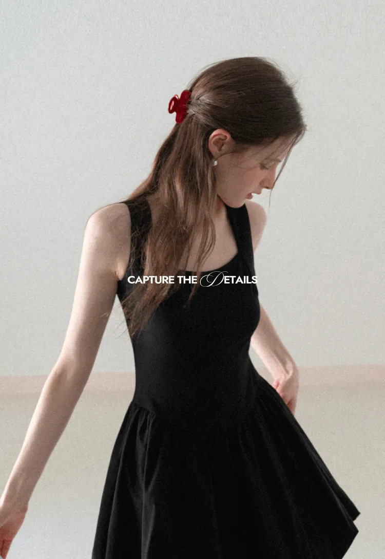 Sleeveless Square Neck Flared Mini Dress