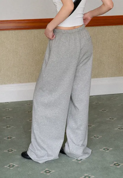 Wide Leg Drawstring Waist Casual Pants