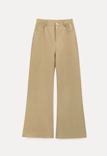 Wide Leg Casual Pants with Back Pockets