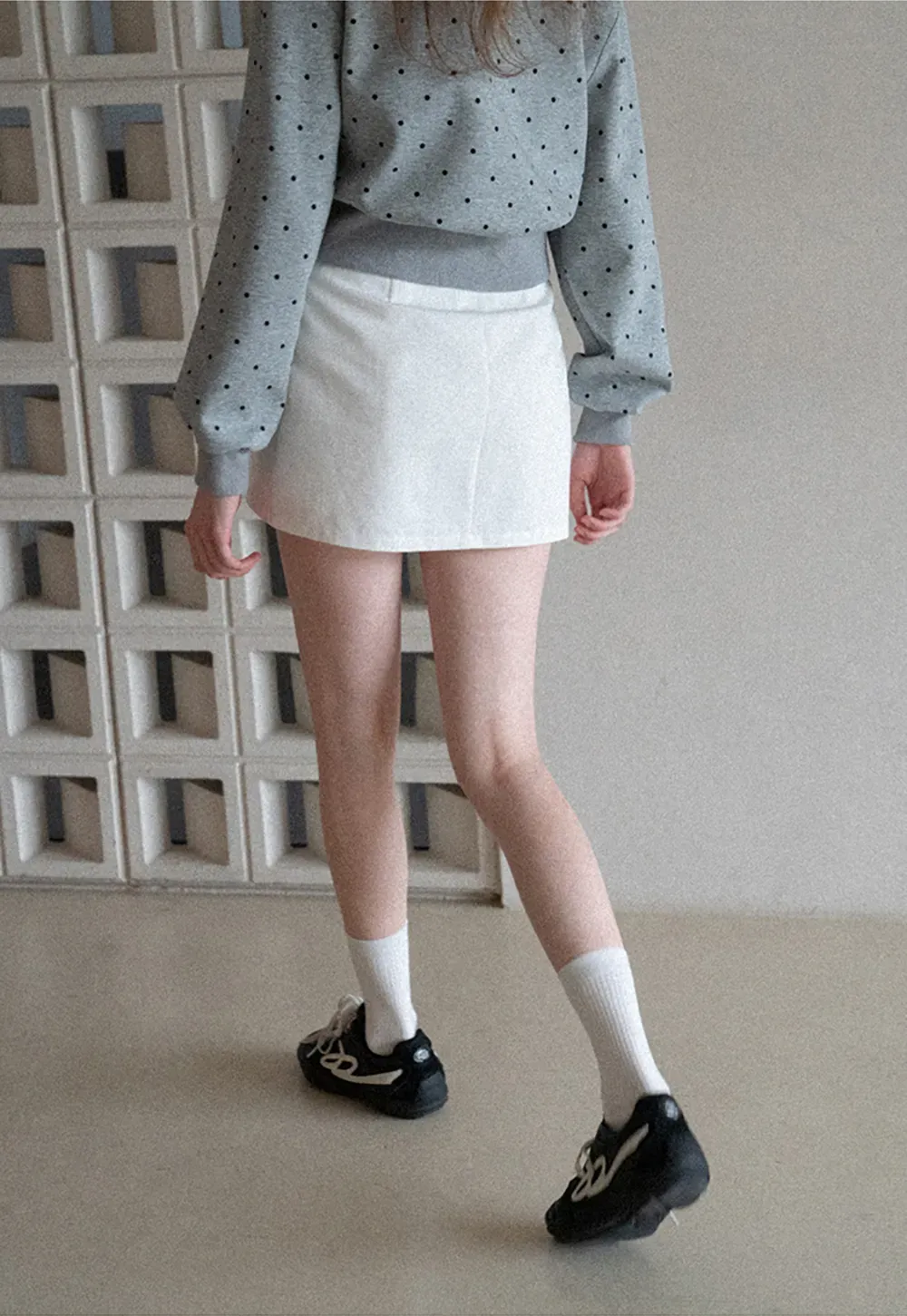 A-line mini skirt with clean lines and simple design