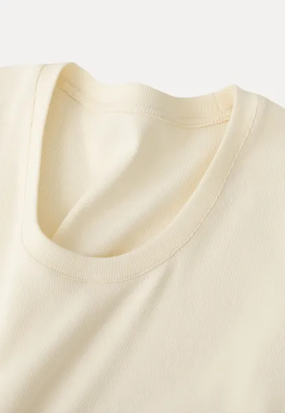 Short Sleeve Crop Top with Back Buttons