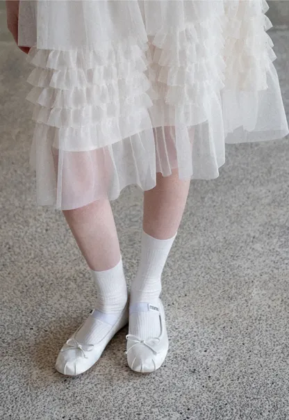 Tiered Ruffled Sheer Skirt with Drawstring Waist