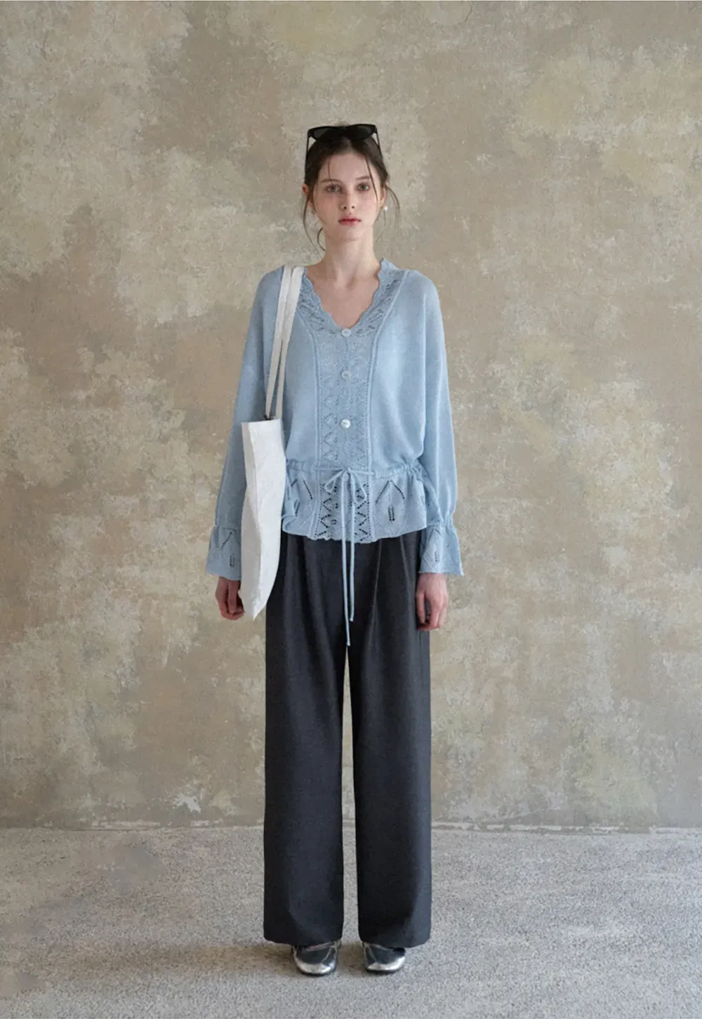 Wide Leg Pleated Casual Pants