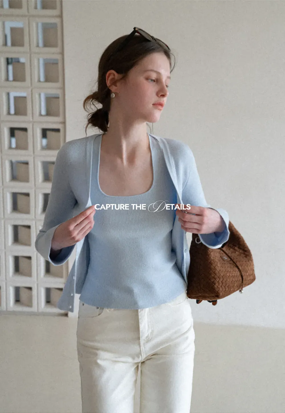 Light Knit Sweater Set with Tank Top and Cardigan Design