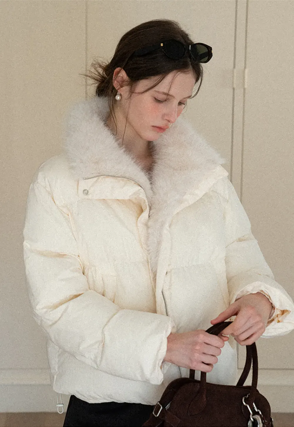 Fur Collar Puffy Short Jacket