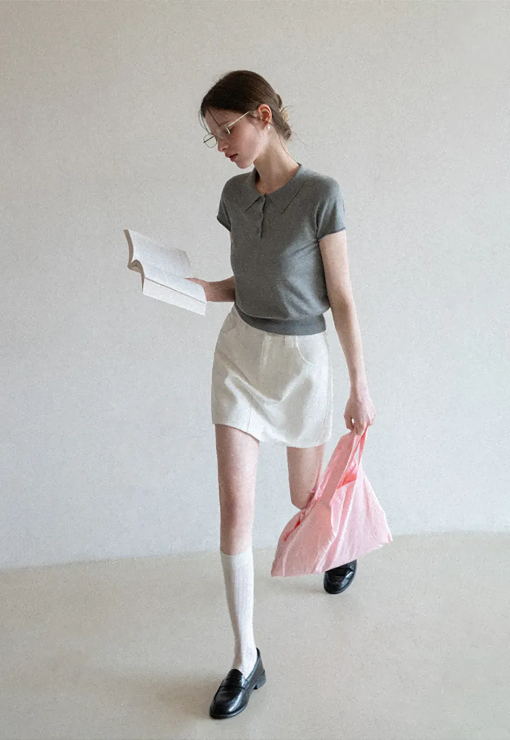 Short Sleeve Knit Polo Shirt