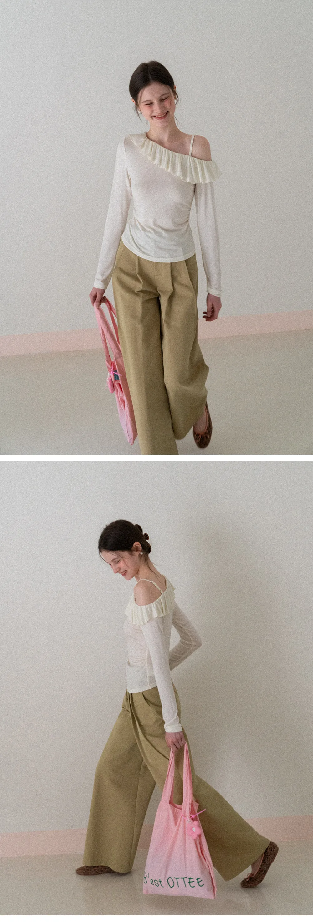 Wide Leg Pleated Casual Pants