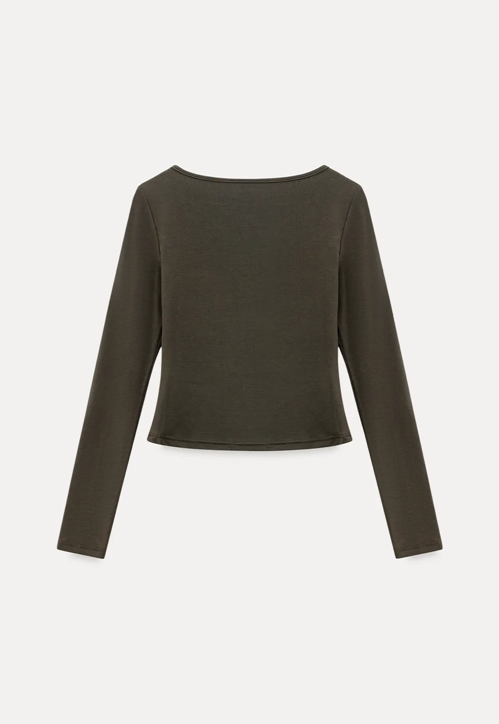 long sleeve boat neck slim fit top