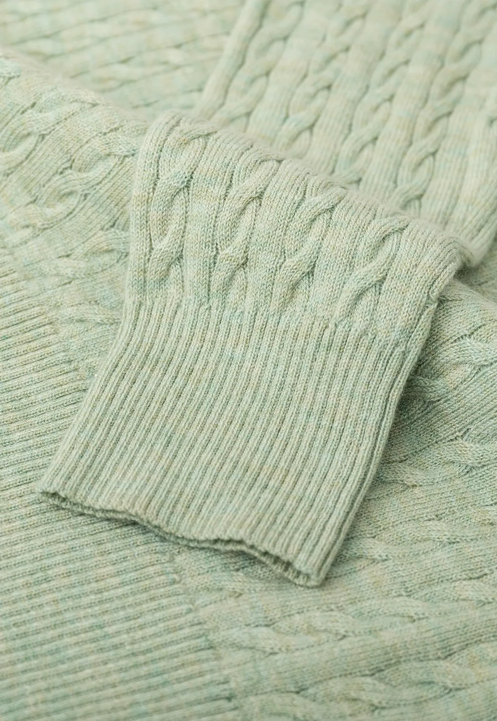 Cable Knit Long Sleeve Sweater with Button Detail