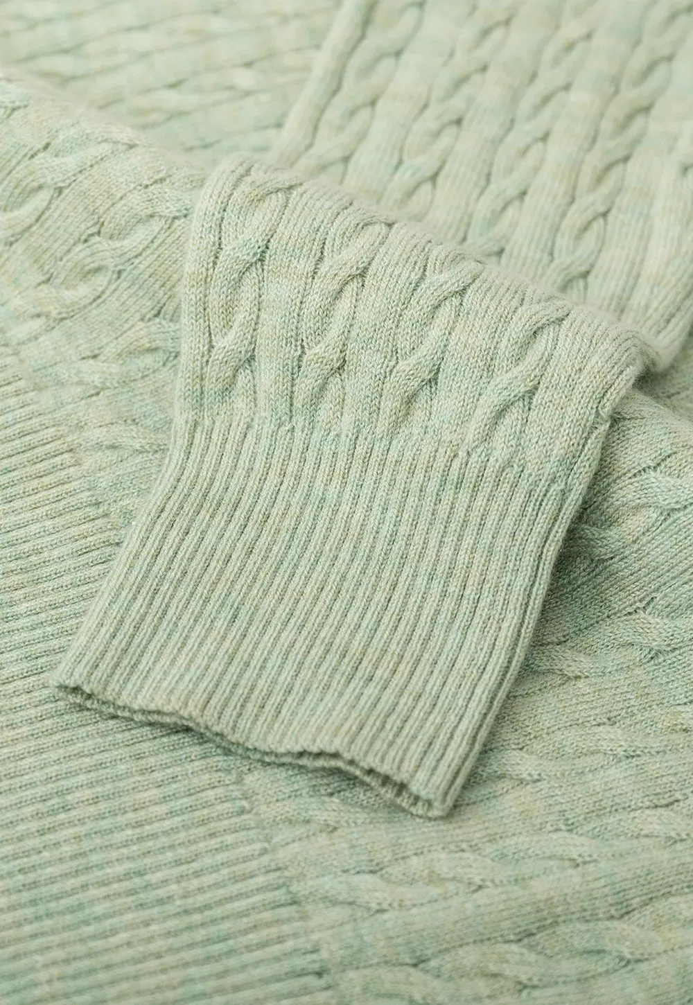 Cable Knit Long Sleeve Sweater with Button Detail