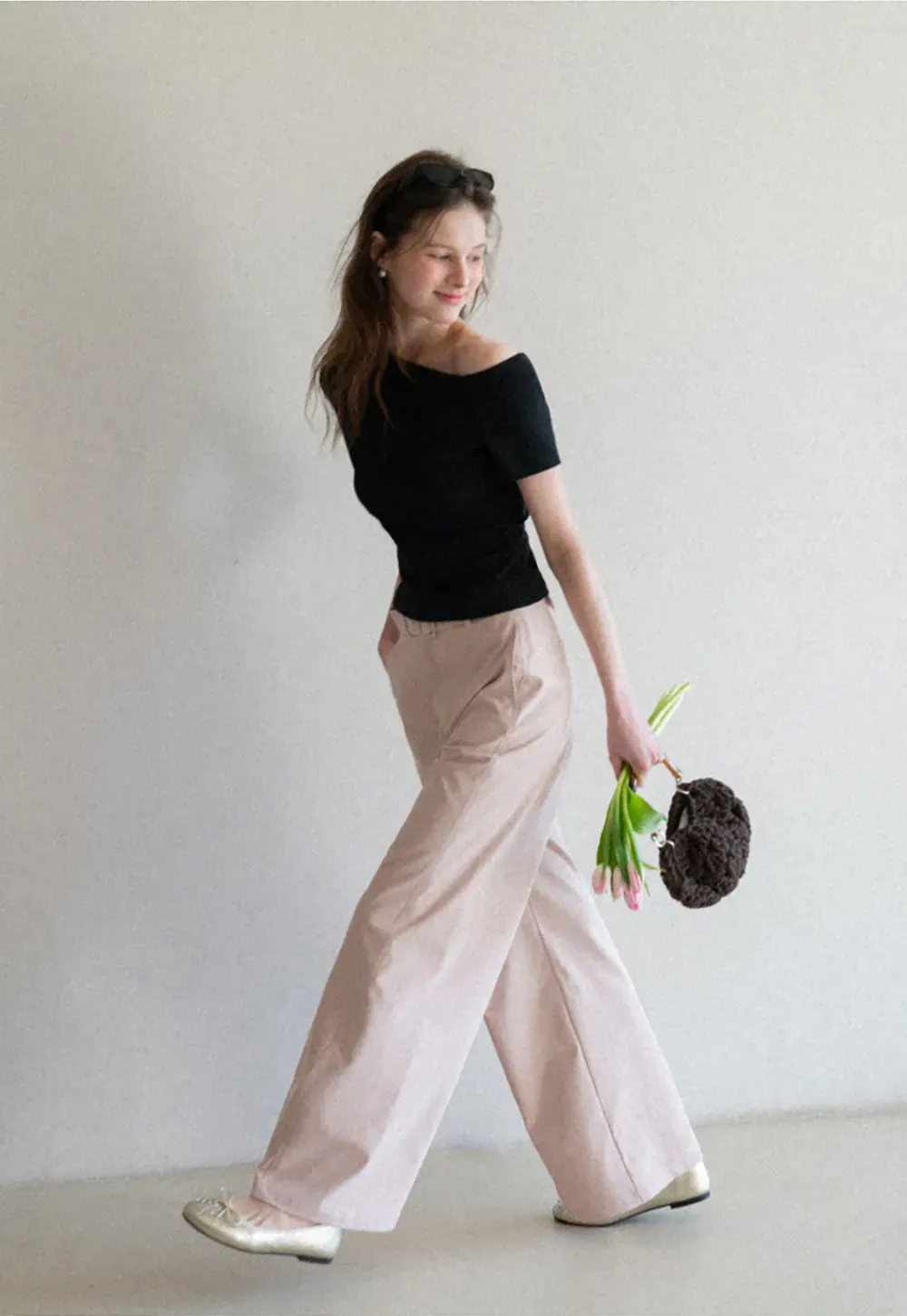 Wide Leg Casual Pants with Belted Waist