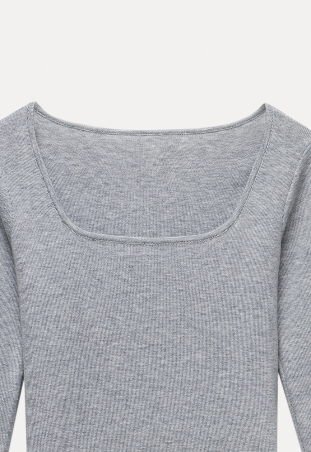 Womens Square Neck Long Sleeve Knit Top