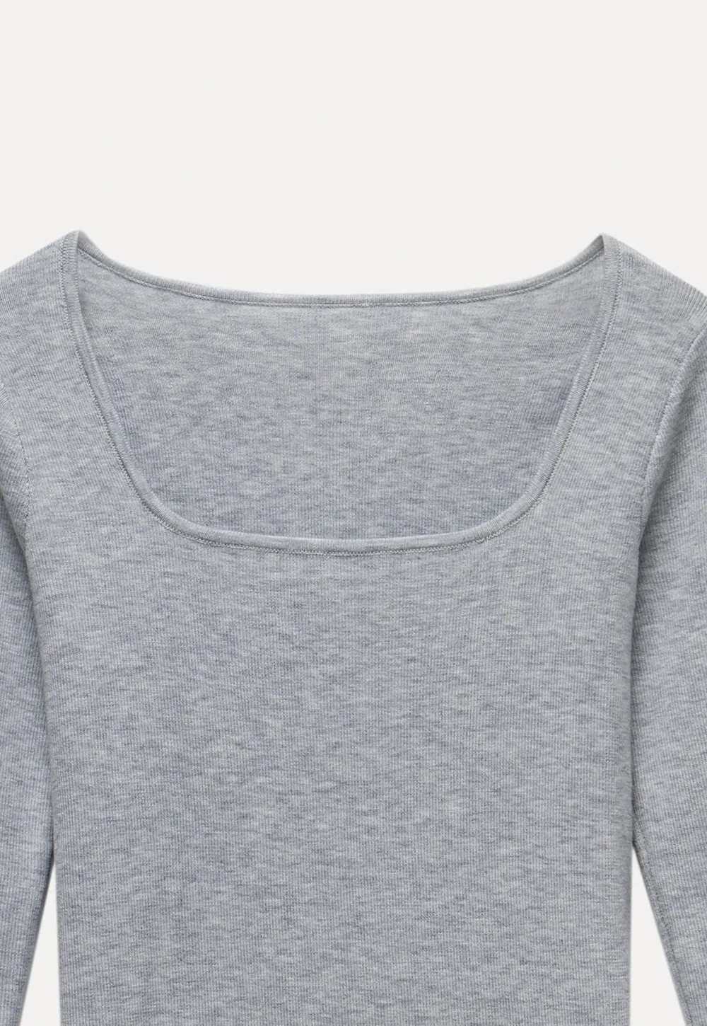 Womens Square Neck Long Sleeve Knit Top