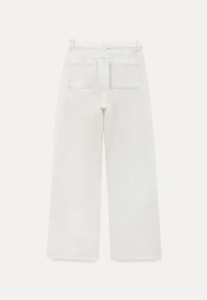 Wide leg high waist denim pants