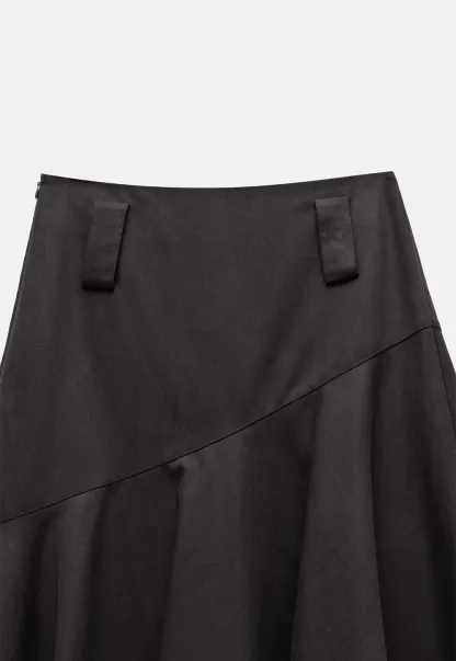 Women's Asymmetrical A-Line Midi Skirt