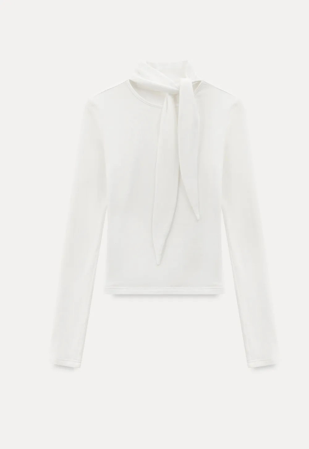 Tie Neck Long Sleeve T-Shirt Top