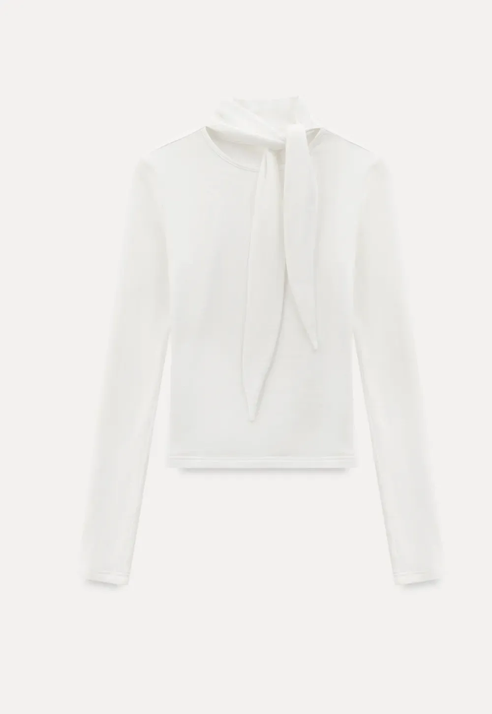 Tie Neck Long Sleeve T-Shirt Top