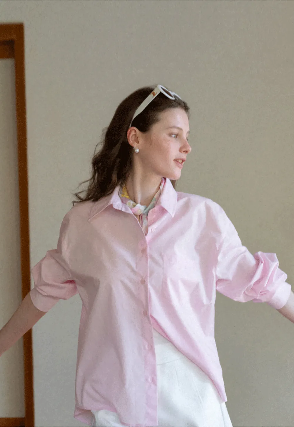 Classic button down shirt with rolled sleeves